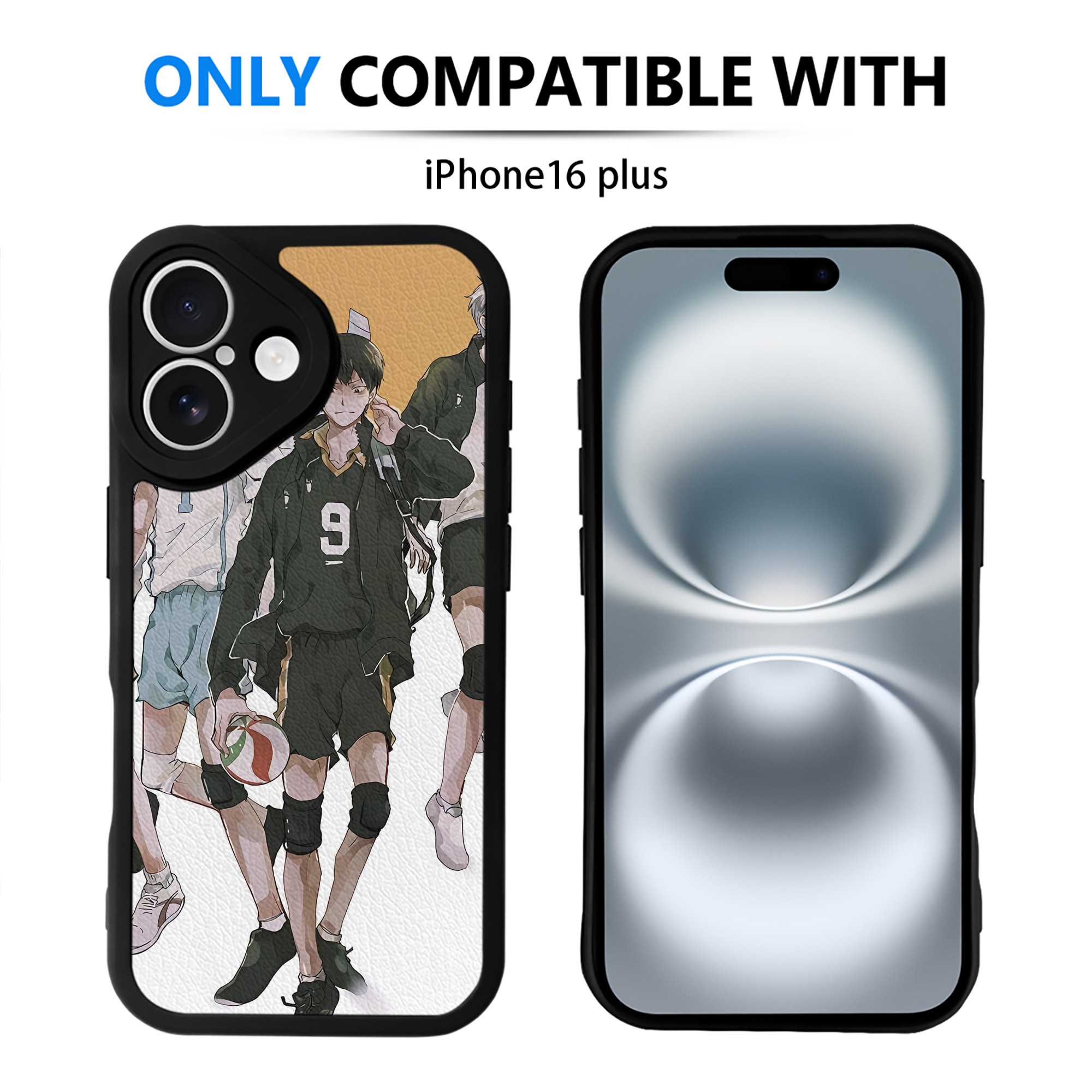 （画像用） ハイキュー!! Haikyu!! 【iPhone 16シリーズ対応】シリコンスマホケース（レザー調） 材質：シリコン